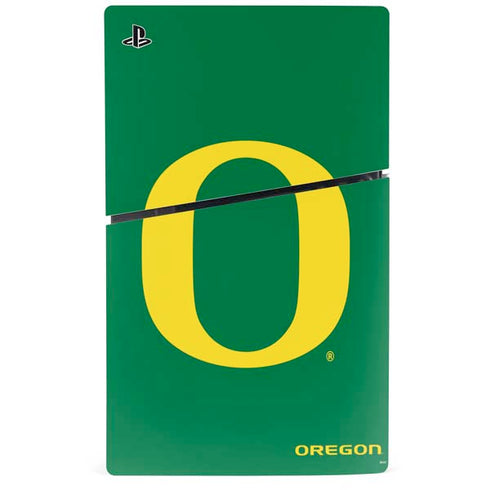 University of Oregon Yellow O on Green PS5 Slim Digital Edition Console Skin