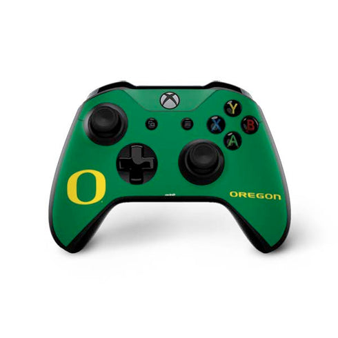 University of Oregon Yellow O on Green Xbox One X Controller Skin