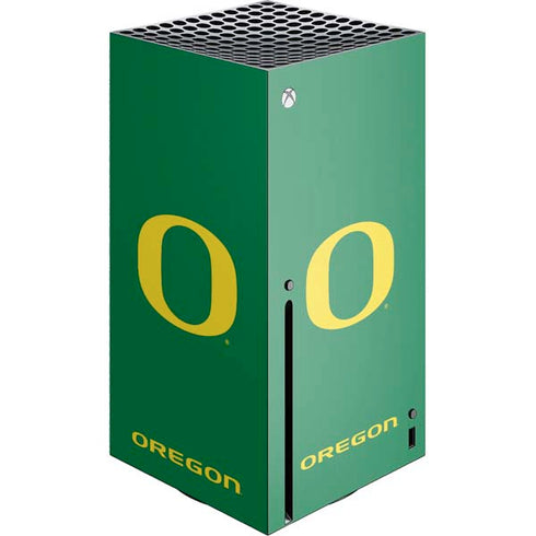 University of Oregon Yellow O on Green Xbox Series X Console Skin