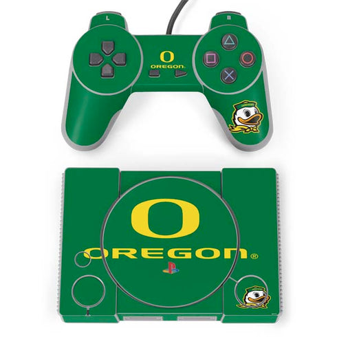 University of Oregon Yellow O with Text PlayStation Classic Bundle Skin
