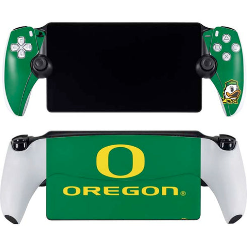 University of Oregon Yellow O with Text PlayStation Portal Remote Player Skin
