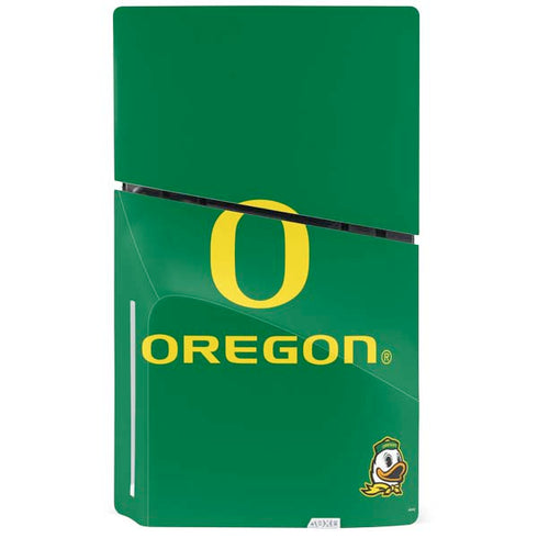 University of Oregon Yellow O with Text PS5 Slim Disk Console Skin