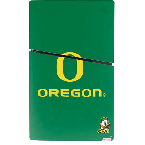 University of Oregon Yellow O with Text PS5 Slim Digital Edition Console Skin
