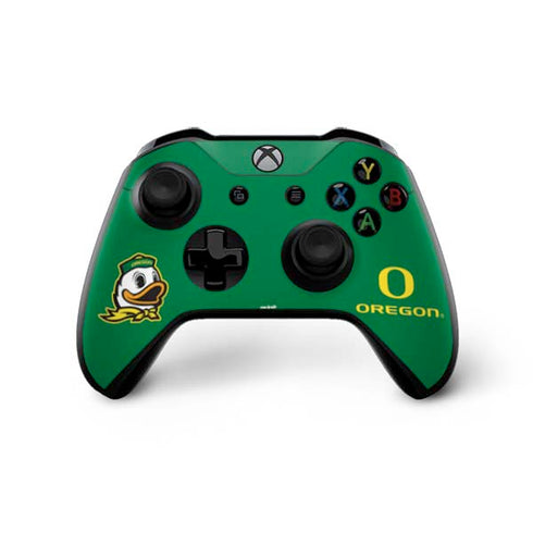 University of Oregon Yellow O with Text Xbox One X Controller Skin