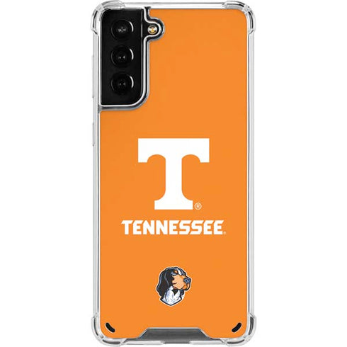 University of Tennessee-Knoxville T Logo on Orange Galaxy S21 Plus 5G Clear Case
