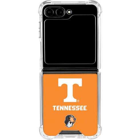 University of Tennessee-Knoxville T Logo on Orange Galaxy Z Flip5 5G Clear Case