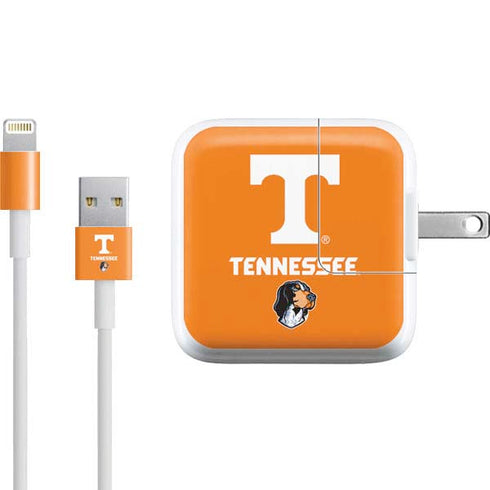 University of Tennessee-Knoxville T Logo on Orange iPad Charger (10W USB) Skin
