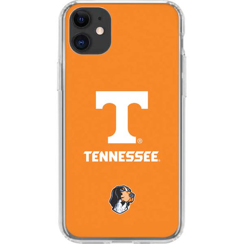 University of Tennessee-Knoxville T Logo on Orange iPhone 11 Clear Case