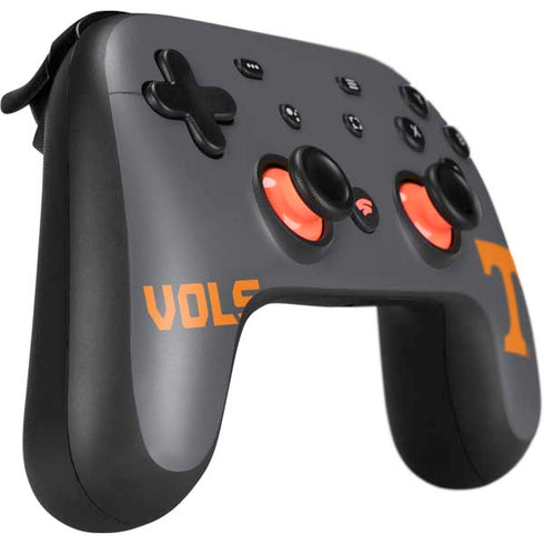 University of Tennessee-Knoxville T Logo Vols on Gray Google Stadia Controller Skin