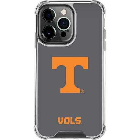 University of Tennessee-Knoxville T Logo Vols on Gray iPhone 13 Pro Clear Case