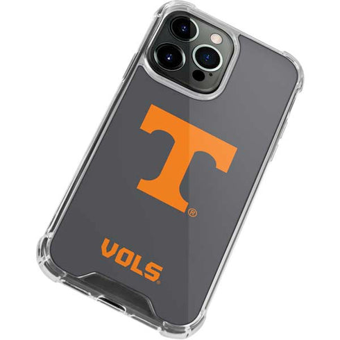 University of Tennessee-Knoxville T Logo Vols on Gray iPhone 13 Pro Clear Case