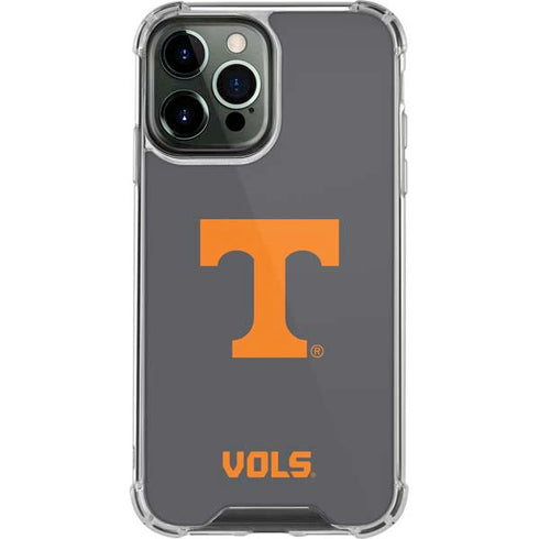 University of Tennessee-Knoxville T Logo Vols on Gray iPhone 13 Pro Max Clear Case
