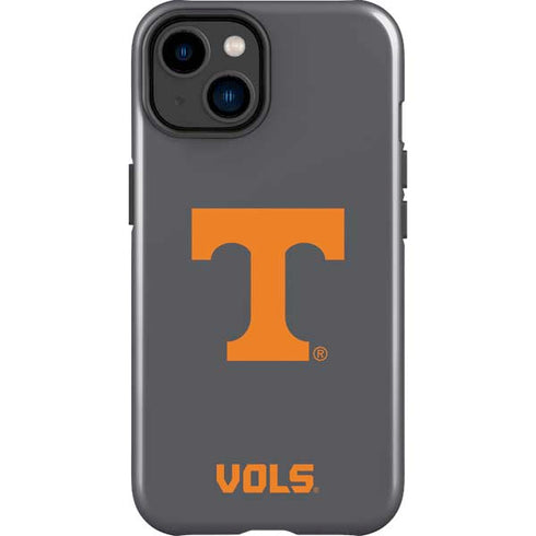 University of Tennessee-Knoxville T Logo Vols on Gray iPhone 15 Plus Impact Case