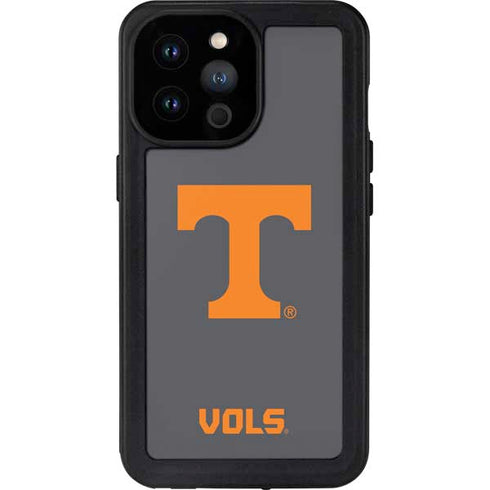 University of Tennessee-Knoxville T Logo Vols on Gray iPhone 14 Pro Max Waterproof Case