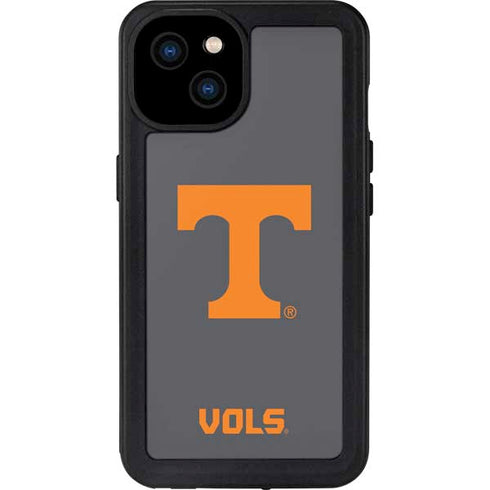 University of Tennessee-Knoxville T Logo Vols on Gray iPhone 15 Plus Waterproof Case