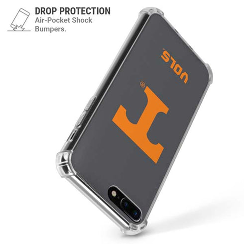 University of Tennessee-Knoxville T Logo Vols on Gray iPhone 7/8 Plus Clear Case