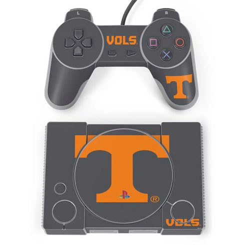 University of Tennessee-Knoxville T Logo Vols on Gray PlayStation Classic Bundle Skin