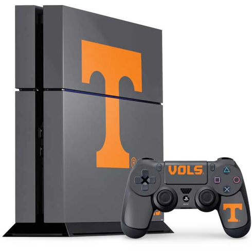 University of Tennessee-Knoxville T Logo Vols on Gray PS4 Console and Controller Bundle Skin