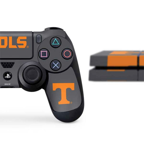University of Tennessee-Knoxville T Logo Vols on Gray PS4 Console and Controller Bundle Skin