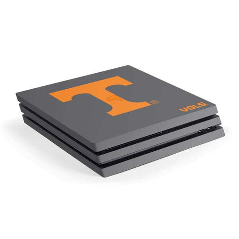 University of Tennessee-Knoxville T Logo Vols on Gray PS4 Pro Console Skin