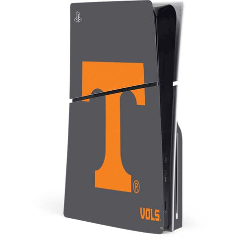 University of Tennessee-Knoxville T Logo Vols on Gray PS5 Slim Disk Console Skin