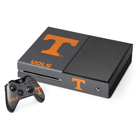 University of Tennessee-Knoxville T Logo Vols on Gray Xbox One Console and Controller Bundle Skin