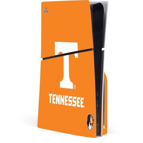 University of Tennessee-Knoxville T Logo on Orange PS5 Slim Disk Console Skin