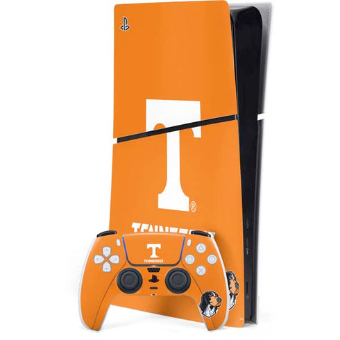 University of Tennessee-Knoxville T Logo on Orange PS5 Slim Digital Edition Console Skin