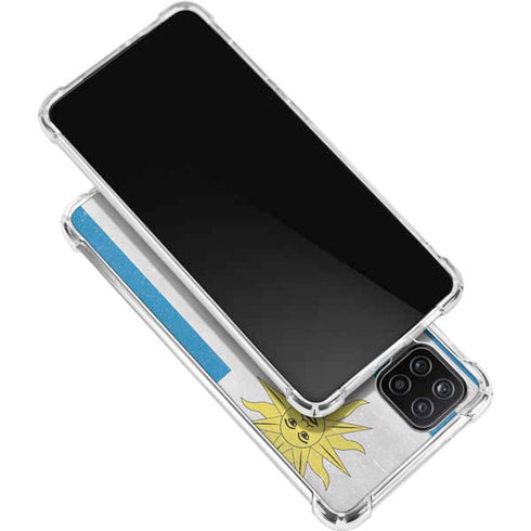 Uraguay Flag Distressed Galaxy A12 Clear Case