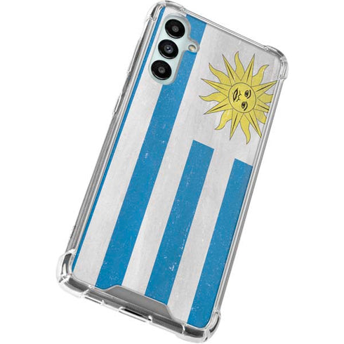 Uraguay Flag Distressed Galaxy A14 5G Clear Case