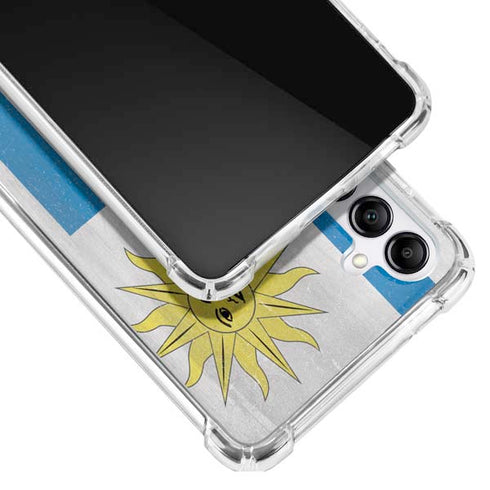 Uraguay Flag Distressed Galaxy A14 5G Clear Case