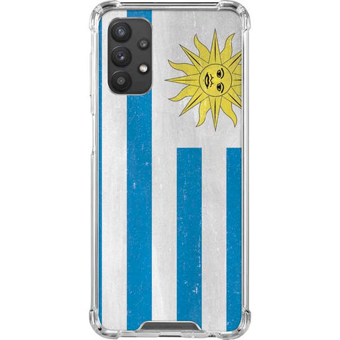 Uraguay Flag Distressed Galaxy A32 5G Clear Case