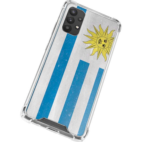 Uraguay Flag Distressed Galaxy A32 5G Clear Case
