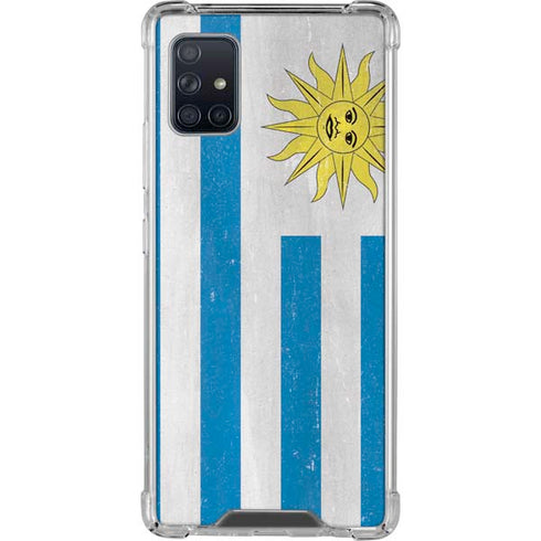 Uraguay Flag Distressed Galaxy A51 5G Clear Case