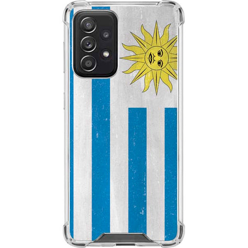 Uraguay Flag Distressed Galaxy A52 5G Clear Case