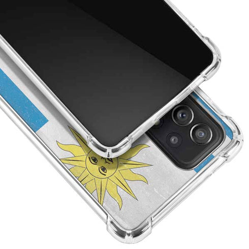 Uraguay Flag Distressed Galaxy A52 5G Clear Case