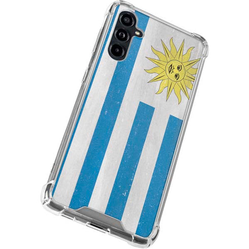 Uraguay Flag Distressed Galaxy A54 5G Clear Case