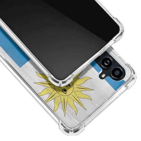 Uraguay Flag Distressed Galaxy A54 5G Clear Case
