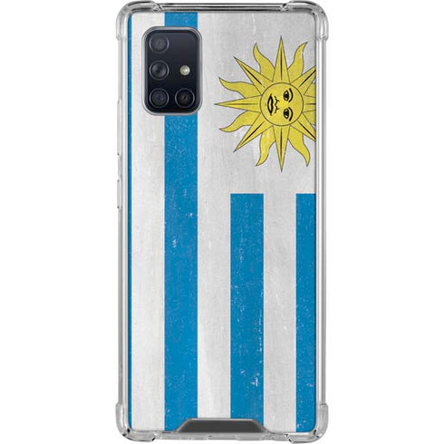 Uraguay Flag Distressed Galaxy A71 5G Clear Case
