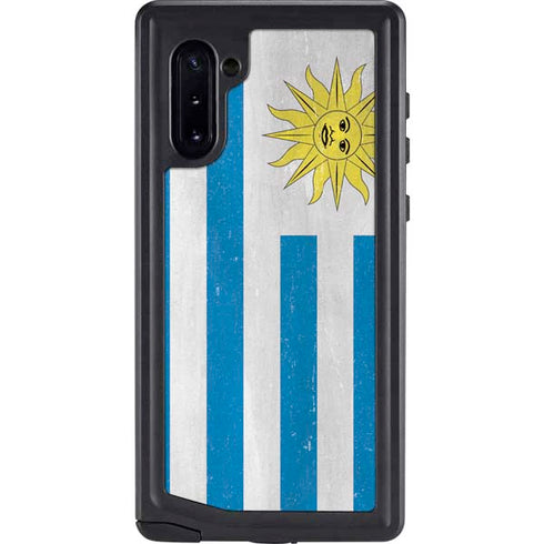 Uraguay Flag Distressed Galaxy Note 10 Waterproof Case