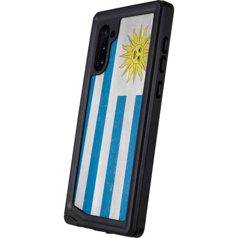 Uraguay Flag Distressed Galaxy Note 10 Waterproof Case