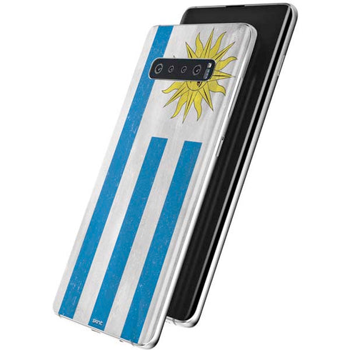 Uraguay Flag Distressed Galaxy S10 Plus Skin