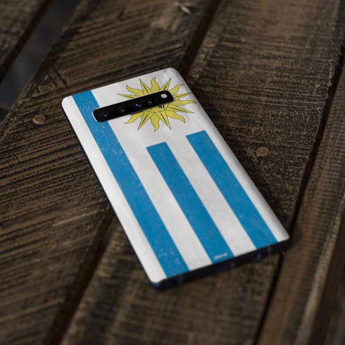 Uraguay Flag Distressed Galaxy S10 Skin