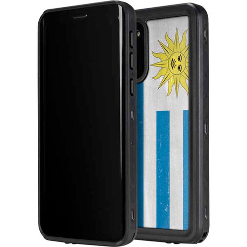 Uraguay Flag Distressed Galaxy S20 Plus Waterproof Case