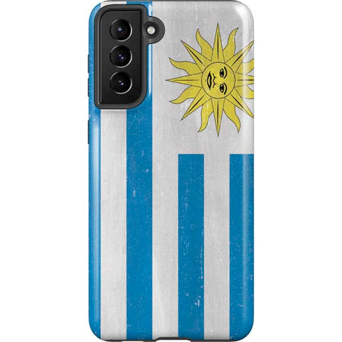 Uraguay Flag Distressed Galaxy S21 Plus 5G Pro Case