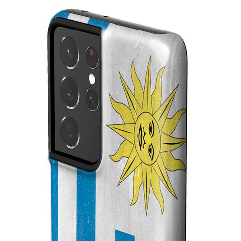 Uraguay Flag Distressed Galaxy S21 Ultra 5G Pro Case