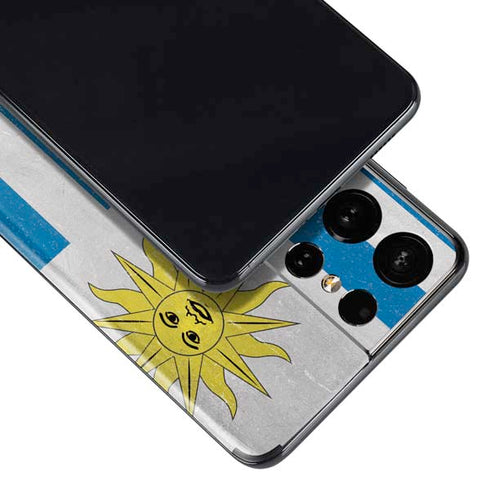 Uraguay Flag Distressed Galaxy S21 Ultra 5G Skin