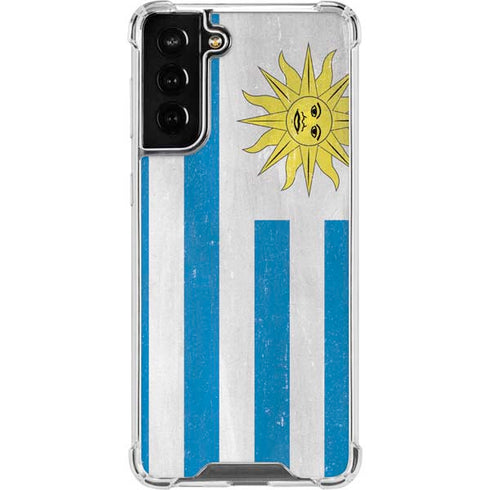 Uraguay Flag Distressed Galaxy S22 Plus Clear Case