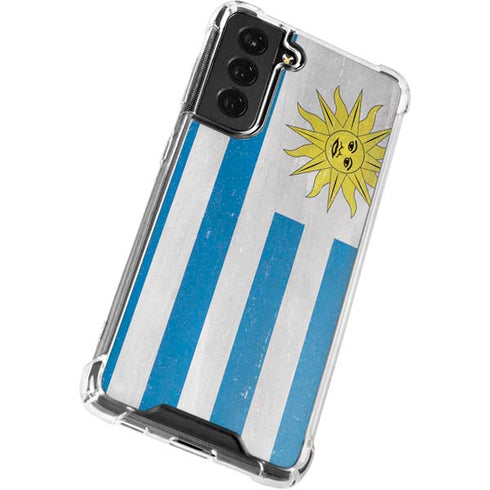 Uraguay Flag Distressed Galaxy S22 Plus Clear Case