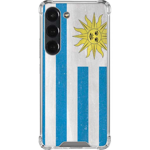 Uraguay Flag Distressed Galaxy S23 Clear Case